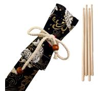 LVYUDS Bolsa para Baquetas Capacidad 2-3 Pares 5a Baquetas Doble Capa Tela Estuche para Baquetas Lavable Cordón Funda para Baquetas de Viaje Escuela(Koi+Drumsticks)