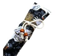 LVYUDS Bolsa para Baquetas Capacidad 2-3 Pares 5a Baquetas Doble Capa Tela Estuche para Baquetas Lavable Cordón Funda para Baquetas de Viaje Escuela(Crane A)