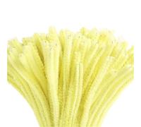 LVYUDS Colores Macaron Limpiapipas 500 Uds Bricolaje Ramos Tallos De Chenilla Para Manualidades 8mm Limpiadores De Pipa Peludos Flexibles Para Decoración Del Hogar(Light Yellow)