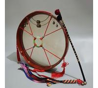 LVYUDS Cuero Tambor Chamánico Madera de Sauce Círculo, Yoga Meditación Fiesta Utilice Tambor de Marco Alquimia Baquetas Bolsa Tambor de Mano de Viaje Escuela(43cm,Translucent goatskin)