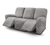 LVYUDS Hogar Cubre Sillon A Prueba De Polvo Funda Sillon Relax Reclinable para 1/2/3 Plazas De Felpa Corta Funda Butaca Antideslizante Protector Elástico para Salón(2-Seater,Light Gray)
