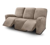 LVYUDS Hogar Cubre Sillon A Prueba De Polvo Funda Sillon Relax Reclinable para 1/2/3 Plazas De Felpa Corta Funda Butaca Antideslizante Protector Elástico para Salón(2-Seater,Taupe)