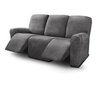 LVYUDS Hogar Cubre Sillon A Prueba De Polvo Funda Sillon Relax Reclinable para 1/2/3 Plazas De Felpa Corta Funda Butaca Antideslizante Protector Elástico para Salón(1-Seater,Gray)
