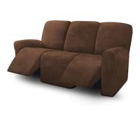 LVYUDS Hogar Cubre Sillon A Prueba De Polvo Funda Sillon Relax Reclinable para 1/2/3 Plazas De Felpa Corta Funda Butaca Antideslizante Protector Elástico para Salón(2-Seater,Coffee)
