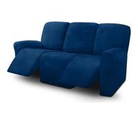 LVYUDS Hogar Cubre Sillon A Prueba De Polvo Funda Sillon Relax Reclinable para 1/2/3 Plazas De Felpa Corta Funda Butaca Antideslizante Protector Elástico para Salón(2-Seater,Navy Blue)