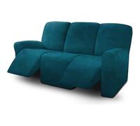 LVYUDS Hogar Cubre Sillon A Prueba De Polvo Funda Sillon Relax Reclinable para 1/2/3 Plazas De Felpa Corta Funda Butaca Antideslizante Protector Elástico para Salón(2-Seater,Dark Green)