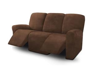 LVYUDS Hogar Cubre Sillon A Prueba De Polvo Funda Sillon Relax Reclinable para 1/2/3 Plazas De Felpa Corta Funda Butaca Antideslizante Protector Elástico para Salón(1-Seater,Coffee)