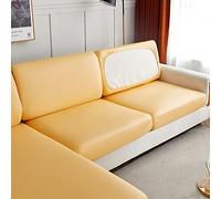 LVYUDS Impermeables Funda Sofa Tejido Técnico Todo Incluido Protector para Todas Las Estaciones Cubre Sofa A Prueba De Polvo Antideslizantes Empresas Centros Comerciales(3 Seat,Amarillo)