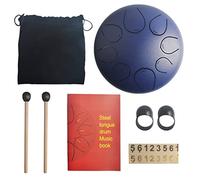 LVYUDS Instrumento de Handpan for Niños Pequeños, 5.5 Inch Juego de Batería Portátil Con Patrón de Loto Y Bolsa de Tongue Drum(Azul)