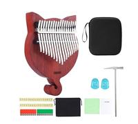 LVYUDS Juego De Kalimba De Madera Maciza, Piano De Pulgar En Forma De Gatito Con Cola De Gato, Piano De Dedo De Palisandro Rojo Con Estuche