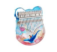 LVYUDS Kalimba Acrílico, Piano De Pulgar Pintado En Forma De Oso, Piano De Dedo Adecuado for Adultos/principiantes, Con Bolsa De Almacenamiento (Color : Azul, Size : 17keys)