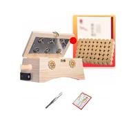 LVYUDS Mango Moxa Box con Pinzas Madera Maciza Caja de Moxibustión Cuerpo Entero Aplicable Separador Jengibre Elimina el Frío Hogar Salón de Belleza(6-Needle 4-Piece Set)