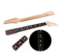 LVYUDS Mástil de Guitarra, Brillo en the Dark Calavera Incrustaciones Diapasón 24 Trastes 27 Pulgadas Mástil de Guitarra Eléctrica, Diy Guitarra Piezas Reemplazo