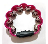 LVYUDS Pandereta de Flor de Ciruelo for Adultos, Instrumento Pandereta Profesional de Percusión de Doble Capa for Fiesta Con Manivela(Color:Pink)