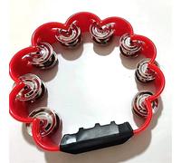 LVYUDS Pandereta de Flor de Ciruelo for Adultos, Instrumento Pandereta Profesional de Percusión de Doble Capa for Fiesta Con Manivela(Color:Red)