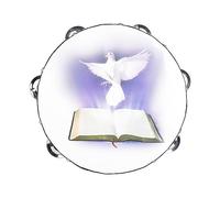 LVYUDS Pandereta de Mano de Doble Capa, Instrumento de Percusión de Pandereta Profesional for Interpretación Musical de Paloma Blanca(Color:A)