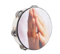 LVYUDS Pandereta de Mano de Doble Capa, Instrumento de Percusión de Pandereta Profesional for Interpretación Musical de Paloma Blanca(Color:B)