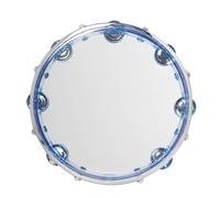 LVYUDS Pandereta de Mano Profesional, Instrumento de Percusión for Fiestas for Adultos/principiantes, Pandereta Profesional de Doble Con Manivela(Color:Azul)