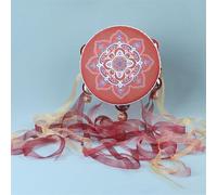 LVYUDS Pandereta de Mano Retro, Pandereta Clásica Colorida Creativa, Pandereta Profesional Creativo Con Bola de Luz(Color:B-C)