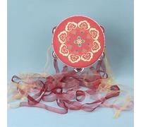 LVYUDS Pandereta de Mano Retro, Pandereta Clásica Colorida Creativa, Pandereta Profesional Creativo Con Bola de Luz(Color:A-A)