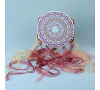 LVYUDS Pandereta de Mano Retro, Pandereta Clásica Colorida Creativa, Pandereta Profesional Creativo Con Bola de Luz(Color:D-C)