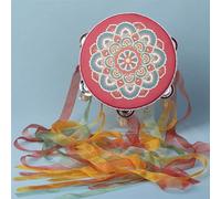 LVYUDS Pandereta de Mano Retro, Pandereta Clásica Colorida Creativa, Pandereta Profesional Creativo Con Bola de Luz(Color:F-B)