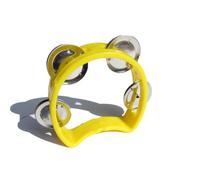 LVYUDS Pandereta de Media Luna, Pandereta Profesional de Jardín de Infantes, de Ejercicio Auditivo Pandereta Infantil(Yellow-B)