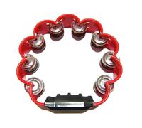 LVYUDS Pandereta de Media Luna, Pandereta Profesional de Jardín de Infantes, de Ejercicio Auditivo Pandereta Infantil(Red Flower Shape-A)