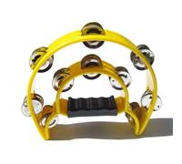 LVYUDS Pandereta de Media Luna, Pandereta Profesional de Jardín de Infantes, de Ejercicio Auditivo Pandereta Infantil(Yellow-A)