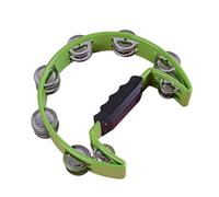 LVYUDS Pandereta Grande de Doble Capa con Forma de Media Luna, Instrumento Pandereta Profesional for Fiesta(Verde)