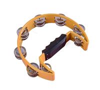 LVYUDS Pandereta Grande de Doble Capa con Forma de Media Luna, Instrumento Pandereta Profesional for Fiesta(Red)