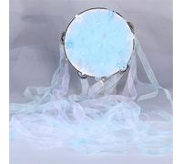 LVYUDS Pandereta Tridimensional de Estilo Antiguo, Instrumento de Flor Tridimensional, Pandereta Profesional de Manivela Con Serpentinas(Color:G)