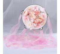 LVYUDS Pandereta Tridimensional de Estilo Antiguo, Instrumento de Flor Tridimensional, Pandereta Profesional de Manivela Con Serpentinas(Color:N)