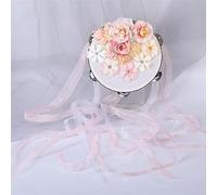 LVYUDS Pandereta Tridimensional de Estilo Antiguo, Instrumento de Flor Tridimensional, Pandereta Profesional de Manivela Con Serpentinas(Color:E)