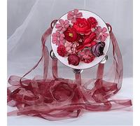 LVYUDS Pandereta Tridimensional de Estilo Antiguo, Instrumento de Flor Tridimensional, Pandereta Profesional de Manivela Con Serpentinas(Color:L)