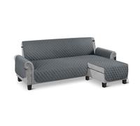 LVYUDS Siamesas Funda Sofa Lavables Aptas para Mascotas En Forma De L Cubre Sofa Antideslizantes Protector Cuatro Estaciones A Prueba De Polvo Ajustable para Visitas(Left 3+3(L),Dark Gray)