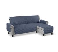 LVYUDS Siamesas Funda Sofa Lavables Aptas para Mascotas En Forma De L Cubre Sofa Antideslizantes Protector Cuatro Estaciones A Prueba De Polvo Ajustable para Visitas(Left 3+2(S),Azul)