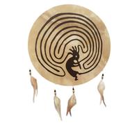 LVYUDS Tambor Siberiano Música Curativa Meditación Natural Cuero Aspecto con Borlas Tambor Chamánico Yoga Fiesta Ceremonia Una Cara Tambor de Mano Alquimia(50cm,No.2)
