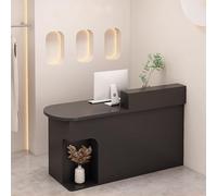 LVYWEX Morden Reception Desk, with Storage Drawers and Open Shelves,for Salons, Boutiques, and Cafes(Black/Left,51.2")