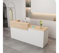 LVYWEX Morden Reception Desk, with Storage Drawers, & Open Shelves,Secretary Desk Front Desk for Salon(Bianco,Right)