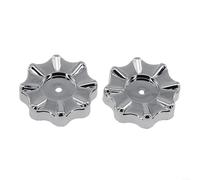 LVYXON 2 pomos de plástico de repuesto para grifo de rueda redonda, para válvula de compuerta de espiga al aire libre, color plateado, 50 mm de diámetro, 6,6 mm, ajuste cuadrado