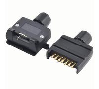 LVYXON 7 pines planos macho y hembra para remolque, conector adaptador para caravanas, barcos, remolques, caravanas, camiones con conexión de 12 V CC
