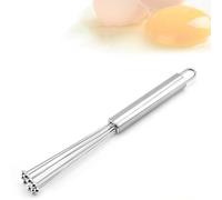 LVYXON Batidor de bolas de acero inoxidable para remover huevos, batidor manual para batir huevos, crema batida, revolver masa y salsas, 27 cm de largo con cables semirrígidos y puntas ergonómicas