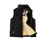 LVYXON Chaleco acolchado de poliéster para hombre, cuello alto, frío para | Tejido de poliéster, protección a prueba de frío, ajuste regular, negro sólido o gris, comodidad ligera