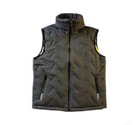 LVYXON Chaleco acolchado de poliéster para hombre, cuello alto, frío para | Tejido de poliéster, protección a prueba de frío, ajuste regular, negro sólido o gris, comodidad ligera