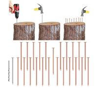 LVYXON Clavos de cobre de 3.5 pulgadas para la eliminación de tocones de árbol, picos asesinos de raíces con material de cobre puro, eficaces para matar árboles no deseados y evitar el nuevo