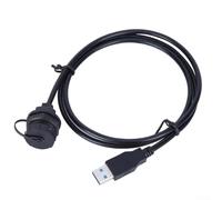 LVYXON Conector hembra USB 3.0 tipo A para montaje en panel con cable, puerto USB industrial impermeable para equipos automotrices y de comunicación, núcleo de cobre de alta frecuencia, adaptador de