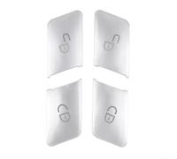 LVYXON Cubierta de botón de desbloqueo de cerradura de puerta de automóvil para Mercedes para Benz C E W204 W212, especificaciones de fábrica (juego de 4 piezas de desbloqueo y bloqueo) (plateado)