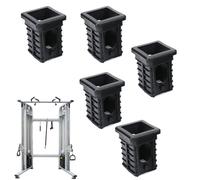 LVYXON Fitness Equipment - Convertidor de manguito cuadrado de 50 x 50 mm a 38 x 38 mm, adaptador reductor de plástico para tubos deslizantes de altura deslizante, juego de 5 piezas, color negro
