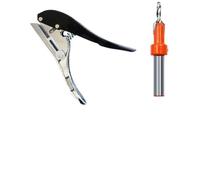 LVYXON Juego de 2 perforadores para tarjetas con taladro avellanado para carpintería, diámetro de agujero de 8 mm, profundidad ajustable de 1 a 20 mm, para sellado de plástico y cartón